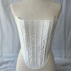 Handmade Ivory Silk Dupioni Corset Top - Bridal Wedding Corset
